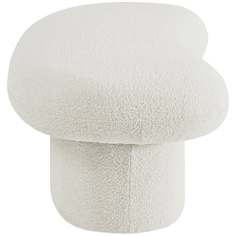 Pemberly Row Modern / Contemporary Cream Boucle Fabric Bench