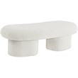 Pemberly Row Modern / Contemporary Cream Boucle Fabric Bench