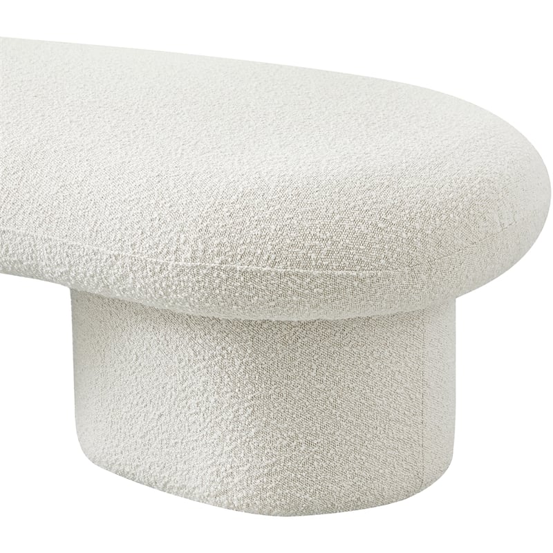 Pemberly Row Modern / Contemporary Cream Boucle Fabric Bench