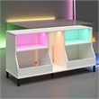 Pemberly Row Youth Gaming TV Stand w/ ARGB LED Lights in White