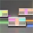 Pemberly Row Youth Gaming TV Stand w/ ARGB LED Lights in White
