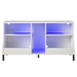 Pemberly Row Youth Gaming TV Stand w/ ARGB LED Lights in White