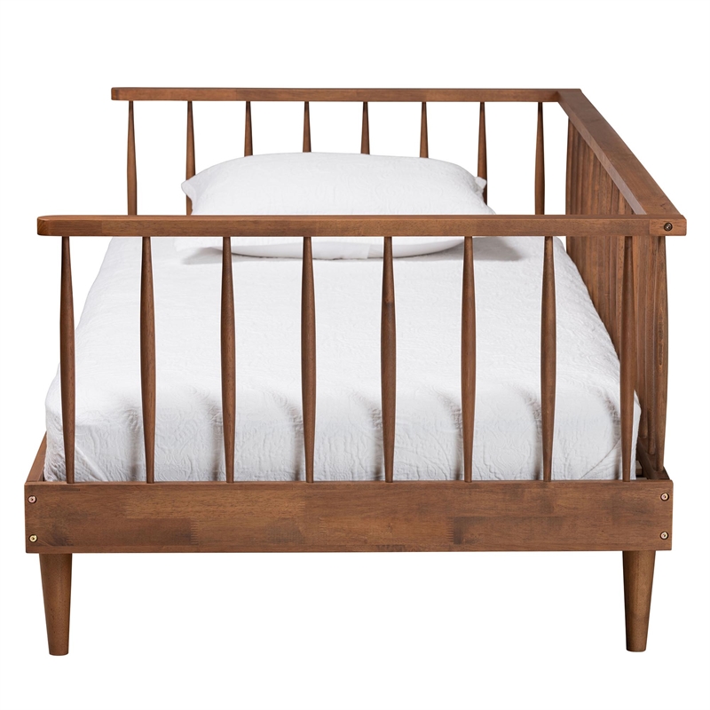 Pemberly Row Modern Ash Walnut Finished Wood Twin Size Daybed