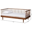 Pemberly Row Modern Ash Walnut Finished Wood Twin Size Daybed
