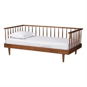 Pemberly Row Modern Ash Walnut Finished Wood Twin Size Daybed