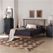 Pemberly Row Modern Ash Walnut Finished Wood King Size Platform Bed