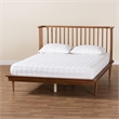 Pemberly Row Modern Ash Walnut Finished Wood King Size Platform Bed