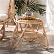 Pemberly Row Contemporary Bohemian Natural Brown Rattan End Table