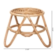 Pemberly Row Contemporary Bohemian Natural Brown Rattan End Table