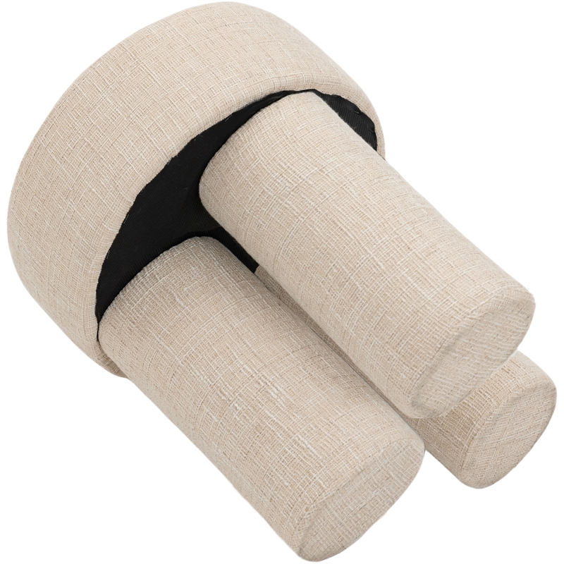 Pemberly Row Modern / Contemporary Beige Fabric Ottoman/Stool