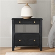 Pemberly Row Black Finish Wood 2-drawer Modern Storage Nightstand