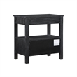 Pemberly Row Black Finish Wood 2-drawer Modern Storage Nightstand