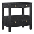 Pemberly Row Black Finish Wood 2-drawer Modern Storage Nightstand