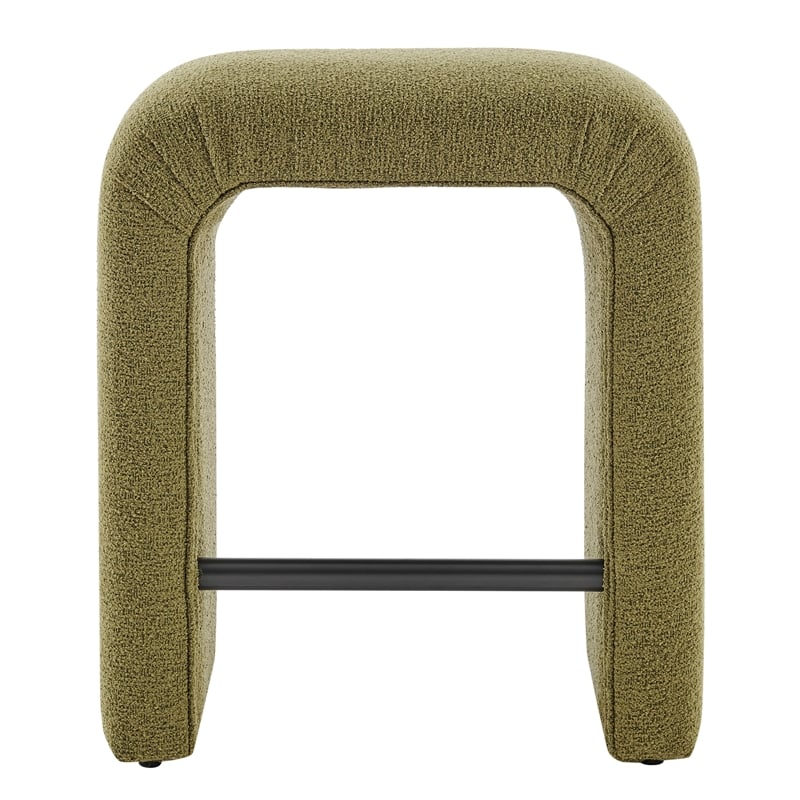 Pemberly Row Contemporary Fabric Counter Stool in Palladian Green