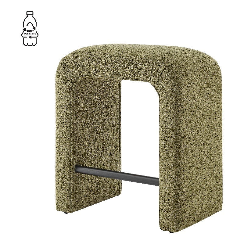 Pemberly Row Contemporary Fabric Counter Stool in Palladian Green