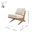 Pemberly Row Contemporary Fabric Accent Chair in Palladian Beige