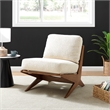 Pemberly Row Contemporary Fabric Accent Chair in Palladian Beige