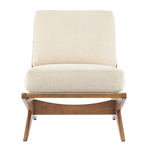 Pemberly Row Contemporary Fabric Accent Chair in Palladian Beige
