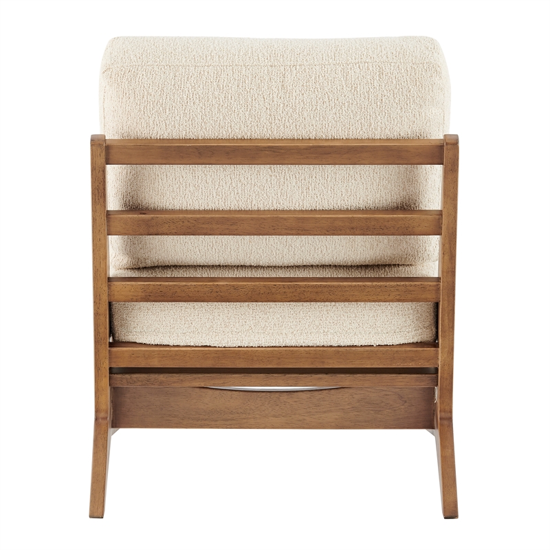 Pemberly Row Contemporary Fabric Accent Chair in Palladian Beige