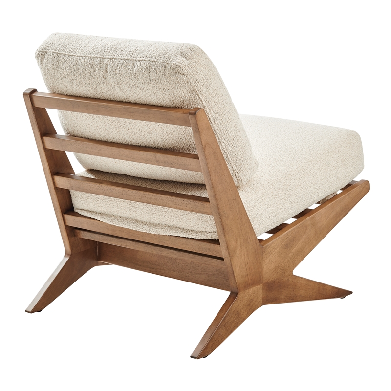 Pemberly Row Contemporary Fabric Accent Chair in Palladian Beige