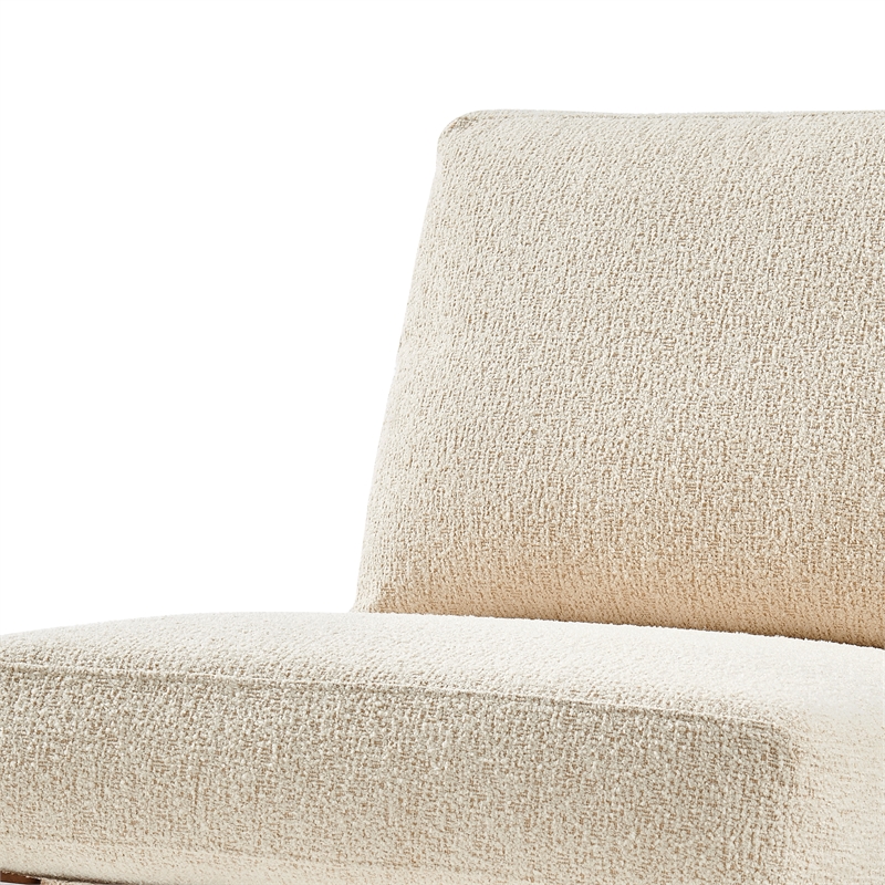 Pemberly Row Contemporary Fabric Accent Chair in Palladian Beige