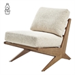 Pemberly Row Contemporary Fabric Accent Chair in Palladian Beige