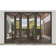 Pemberly Row 5 Panels Alumium Folding Door - Black Folded Out From Left To Right