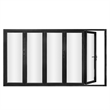 Pemberly Row 5 Panels Alumium Folding Door - Black Folded Out From Left To Right