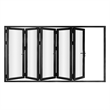 Pemberly Row 5 Panels Alumium Folding Door - Black Folded Out From Left To Right