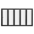 Pemberly Row 5 Panels Alumium Folding Door - Black Folded Out From Left To Right
