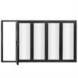 Pemberly Row 5 Panels Alumium Folding Door - Black Folded Out From Left To Right