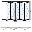 Pemberly Row 5 Panels Alumium Folding Door - Black Folded Out From Left To Right
