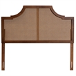 Pemberly Row Ash Walnut Finished Wood and Rattan King Size Headboard