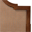 Pemberly Row Ash Walnut Finished Wood and Rattan King Size Headboard