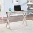 Pemberly Row Writing Desk w/ Drawer in Engineered Wood Weathered White Finish