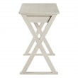 Pemberly Row Writing Desk w/ Drawer in Engineered Wood Weathered White Finish