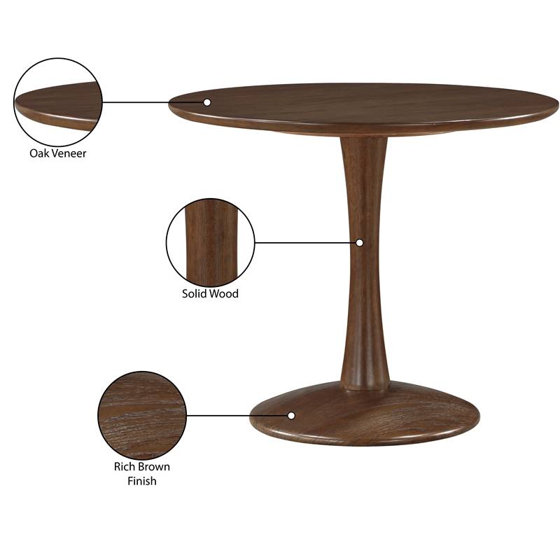 Pemberly Row Contemporary Transitional Brown Finish Dining Table