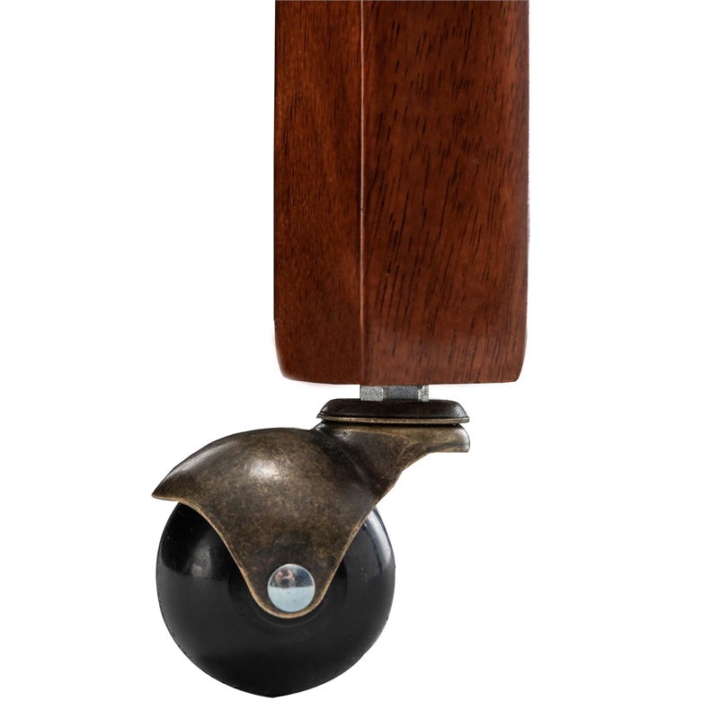 Pemberly Row Armchair with Wheels in Black Faux Leather Fabric