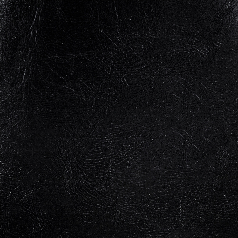 Pemberly Row Armchair with Wheels in Black Faux Leather Fabric