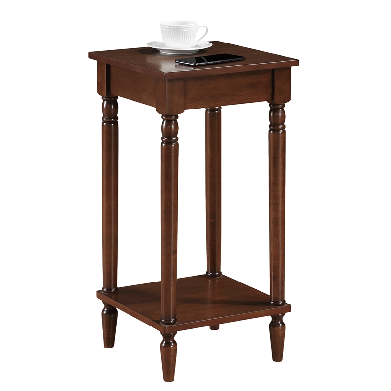 Pemberly Row Modern End Table with Shelf in Espresso Wood Finish