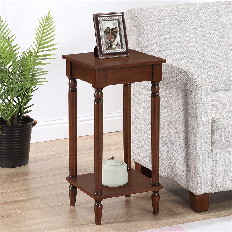Pemberly Row Modern End Table with Shelf in Espresso Wood Finish