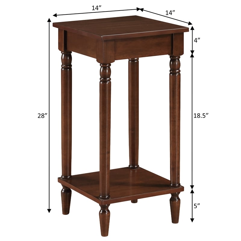 Pemberly Row Modern End Table with Shelf in Espresso Wood Finish