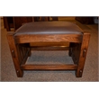 Pemberly Row Modern Mission Oak Foot Stool - Wide Spindles Walnut