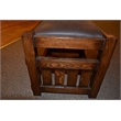 Pemberly Row Modern Mission Oak Foot Stool - Wide Spindles Walnut