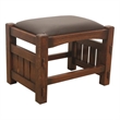 Pemberly Row Modern Mission Oak Foot Stool - Wide Spindles Walnut