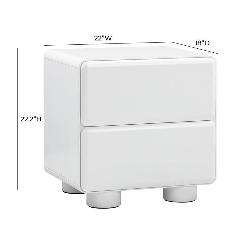 Pemberly Row Contemporary Transitional White Finish Nightstand