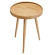Pemberly Row Modern / Contemporary Round Wood Side Table in Natural