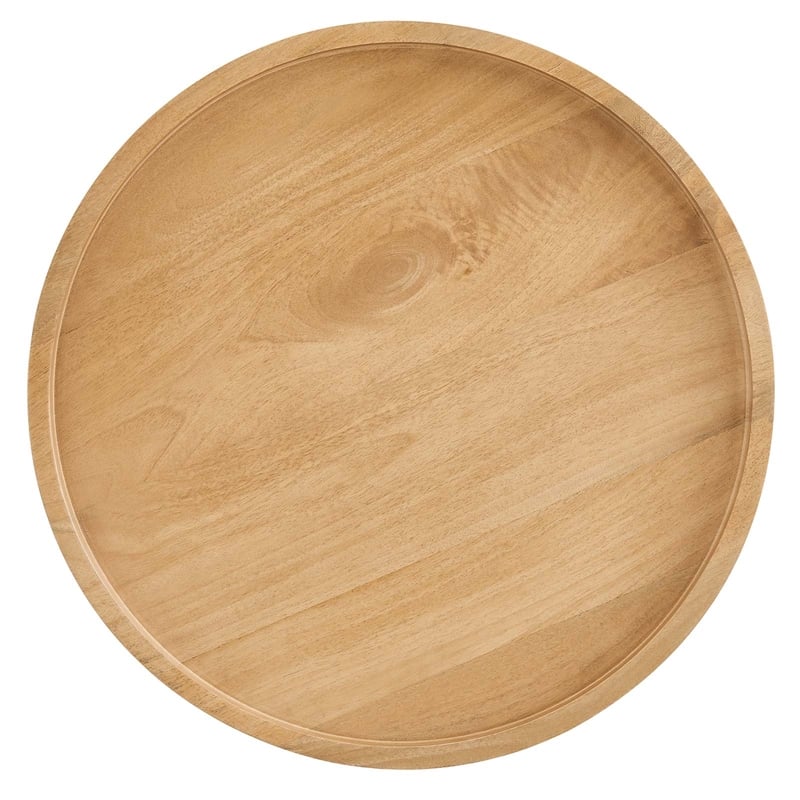 Pemberly Row Modern / Contemporary Round Wood Side Table in Natural