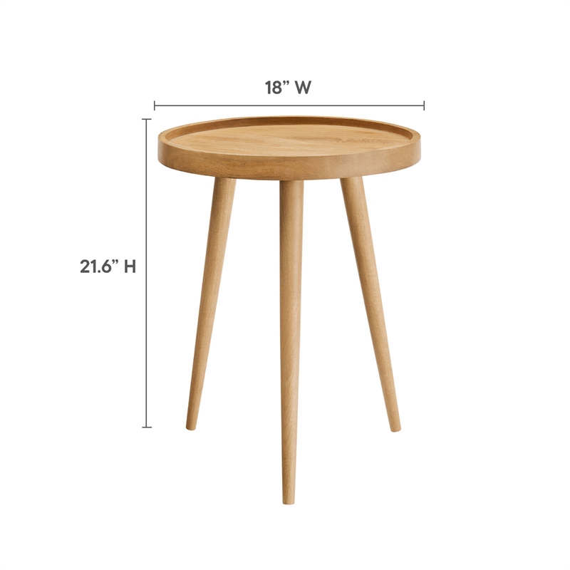 Pemberly Row Modern / Contemporary Round Wood Side Table in Natural