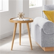 Pemberly Row Modern / Contemporary Round Wood Side Table in Natural